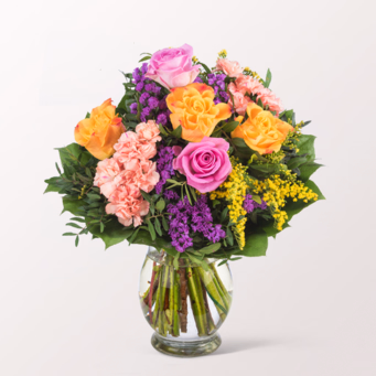 Flower Bouquet Farbenspiel with Halloren Balls & vase