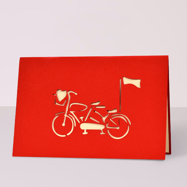 3D Grußkarte Tandem zur Hochzeit