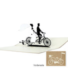 3D Grußkarte Tandem Hochzeit