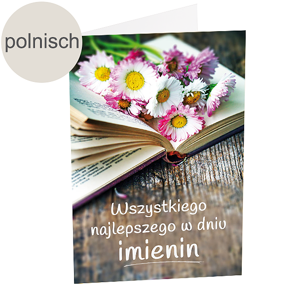 Polnische Motivkarte: "Alles Gute zum Namenstag"