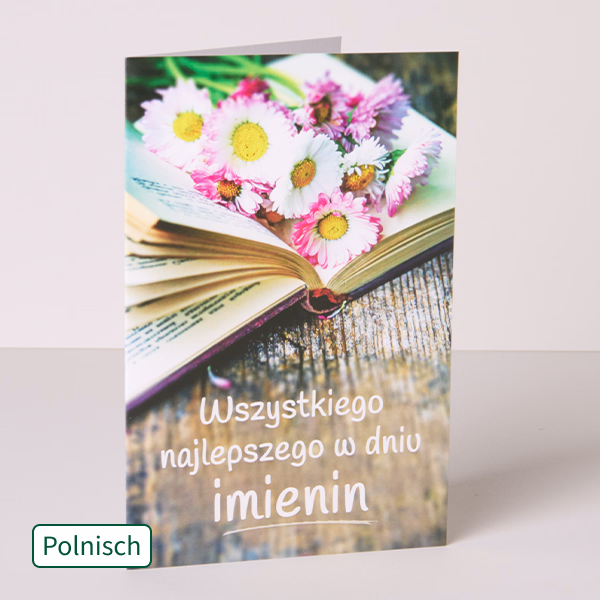 Polnische Motivkarte „Alles Gute zum Namenstag“