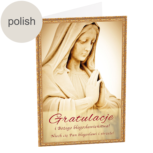 Polish Greeting Card: "Congratulations and God's blessing!"