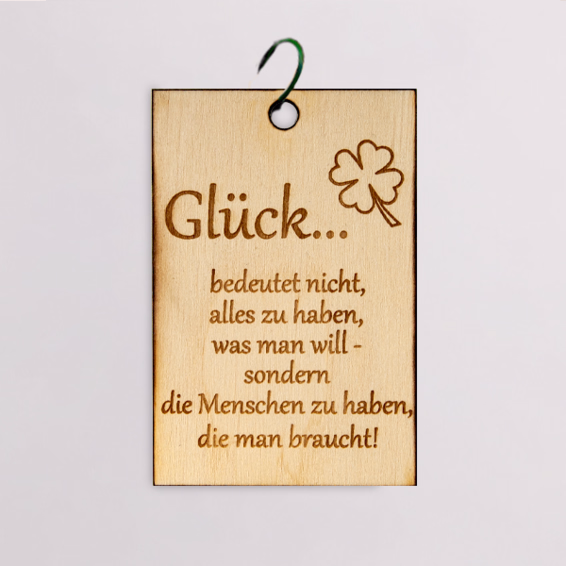 Holzkärtchen „Glück“