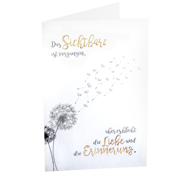 Greeting Card dandelion "Das Sichtbare ist vergangen..."