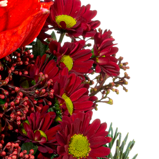 Blumenstrauß Weihnachten mit Vase & Ferrero Giotto 3er