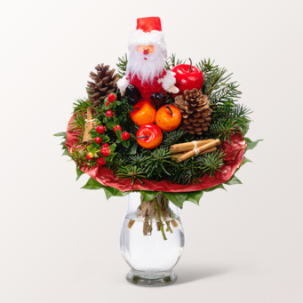 Blumenstrauß Nikolaus mit Vase & Ferrero Giotto 3er Blumenstrauß Nikolaus mit Vase & Ferrero Giotto 3er