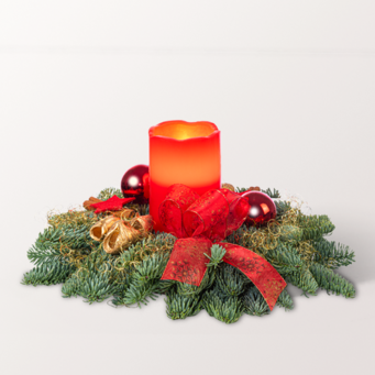 Gesteck mit LED-Kerze