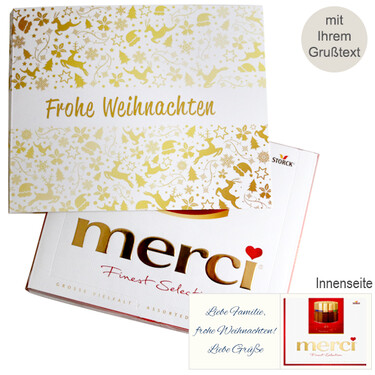 Persönliche Grußkarte mit Merci: Goldene Weihnachten Persönliche Grußkarte mit Merci: Goldene Weihnachten (250g)