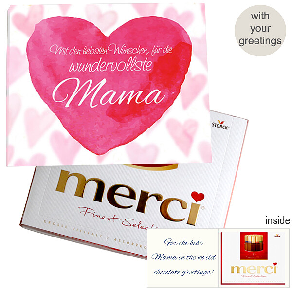 Personal greeting card with Merci: Wundervollste Mama (250g)