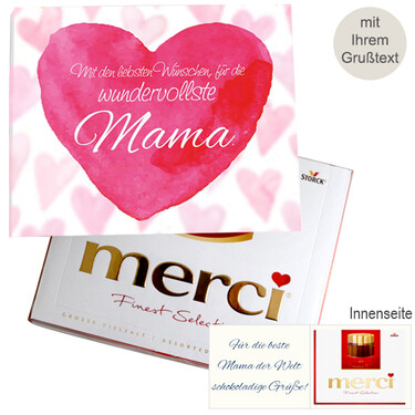 Persönliche Grußkarte mit Merci: Wundervollste Mama (250g)