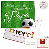 Personal greeting card with Merci: Wunderbarster Papa