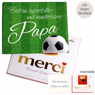 Persönliche Grußkarte mit Merci: Wunderbarer Papa (250 g)