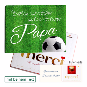 Persönliche Grußkarte mit Merci: Wunderbarer Papa (250 g)