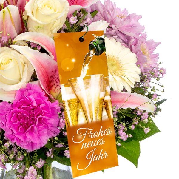 Blumenstecker "Frohes neues Jahr"