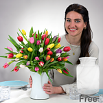 40 Tulips in a bunch with premium vase