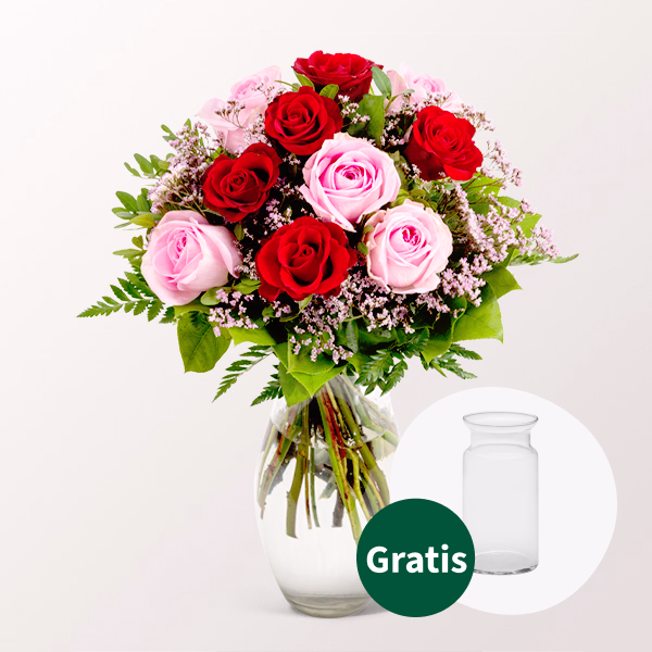 Rosenstrauß Harmony mit Vase