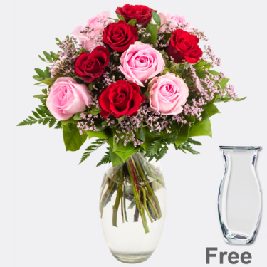 Rose Bouquet Harmony with Vase
