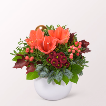 Flower Bouquet Wintermorgen with Halloren Balls & vase