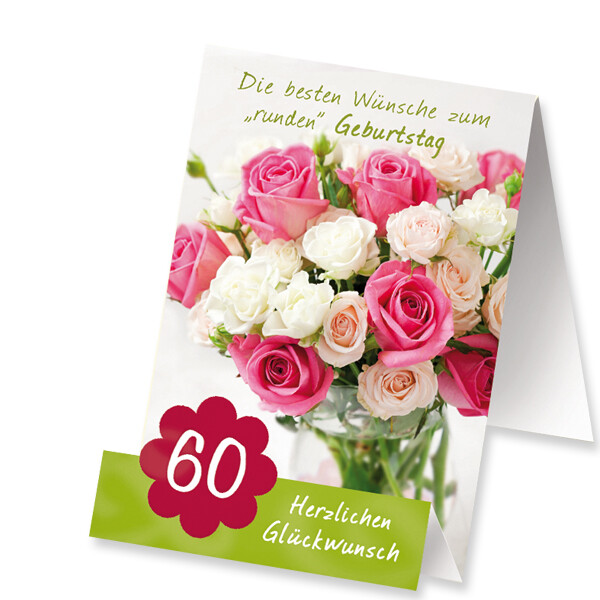 Aufstellkarte Zum 60 Geburtstag Blumen Online Verschicken Auf Floraprima De