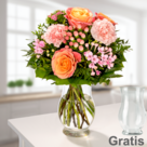 Blumenstrauß Sonnenaufgang mit Vase