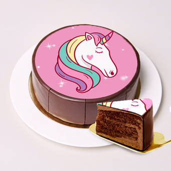 Dessert-Motiv-Torte Einhorn