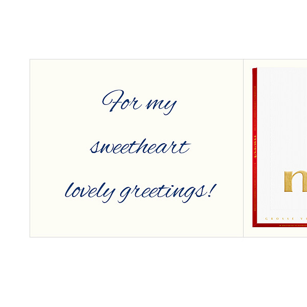 Personal greeting card with Merci: Heart (250g)