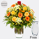 Premium Bouquet "Zum Geburtstag" with Vase