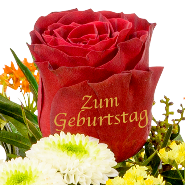 Premium Bouquet "Zum Geburtstag" with vase