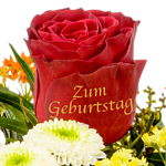 Premium Bouquet „Zum Geburtstag“ with Vase & premium vase