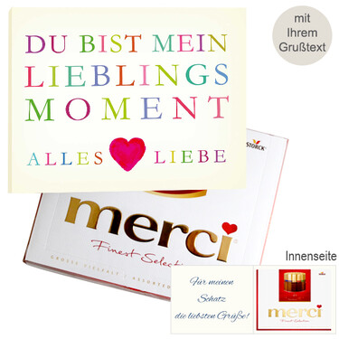 Persönliche Grußkarte mit Merci: Lieblingsmoment (250g)