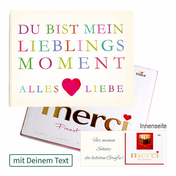 Persönliche Grußkarte mit Merci: Lieblingsmoment (250 g)