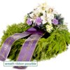 Sympathy Wreath in white and lilac