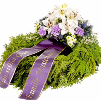 Sympathy Wreath in white and lilac