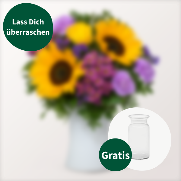 Überraschungs-Strauß mit Vase