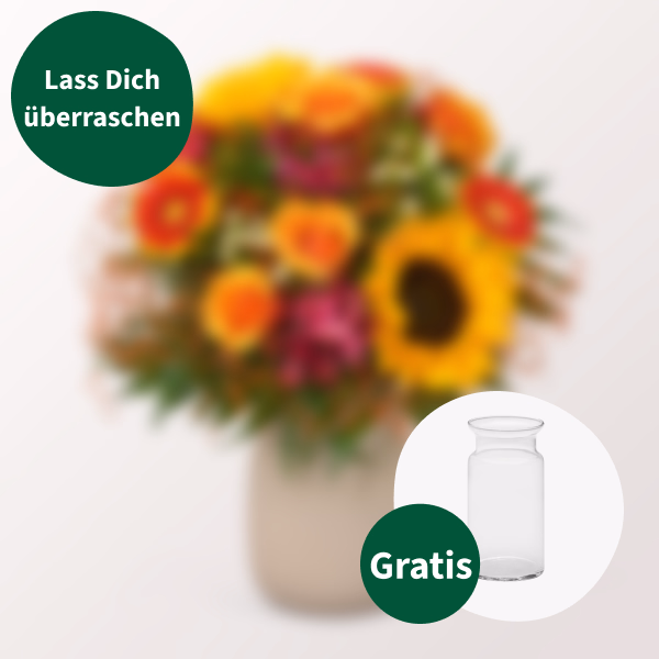 Überraschungs-Strauß mit Vase