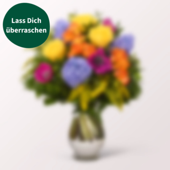 Überraschungs-Strauß mit Vase & Ballon-Stecker & Ferrero Giotto