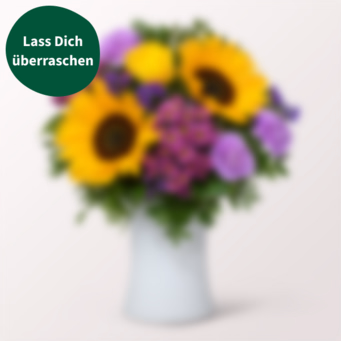 Überraschungs-Strauß mit SunLolly Himbeere & Vase