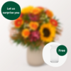 Surprise Flower Bouquet with vase & Teaballs