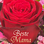 Blumenstrauß „Beste Mama“ mit Vase & 2 Ferrero Rocher