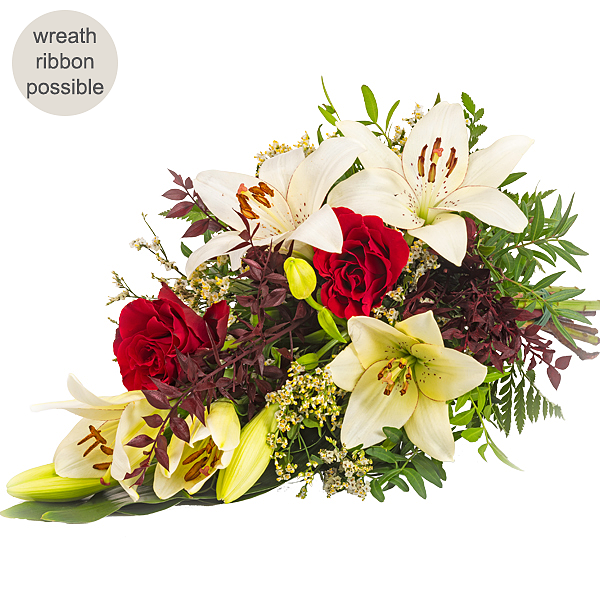 Sympathy Bouquet in white and red
