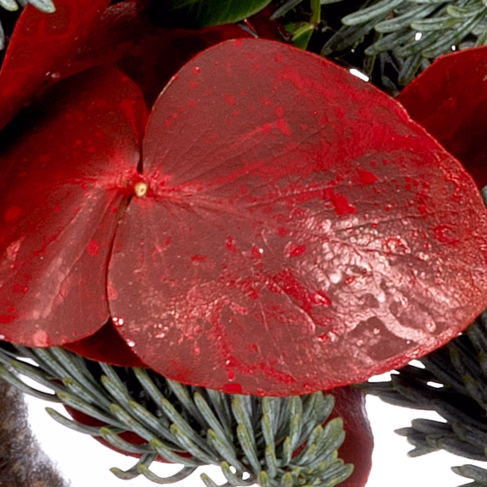 Blumenstrauß Sweet Christmas mit Vase & Ferrero Giotto 3er