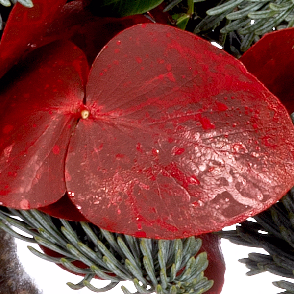 Blumenstrauß Sweet Christmas mit Vase & Ferrero Giotto 3er