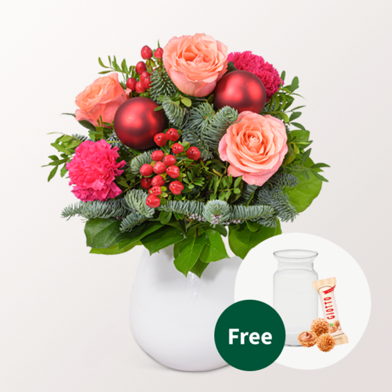 Flower Bouquet Kaminfeuer with vase