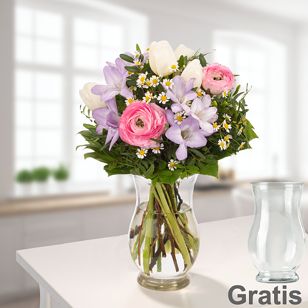 Blumenstrauß Frühlingsfest mit Vase