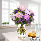 Blumenstrauß Blütenglück mit Vase & 2 Ferrero Rocher