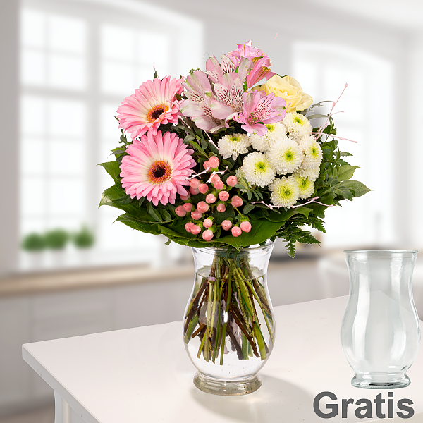 Blumenstrauß Frühlingstraum mit Vase