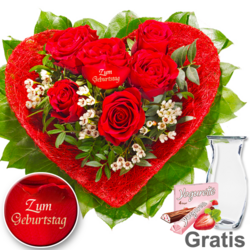 Rosenherz "Zum Geburtstag" Rosenherz "Zum Geburtstag"