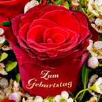 Rose Bouquet „Zum Geburtstag“ with vase & 3 Ferrero Giotto