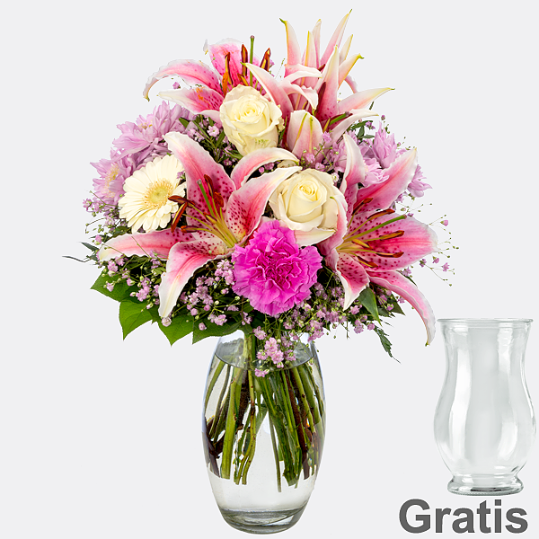 Blumenstrauß Blumenversand Gerberakuss Gratis Grußkarte+Wunschtermin+Frischhaltemittel+Geschenkverpackung 