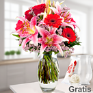 Blumenstrauß Karat mit Vase & Ferrero Raffaello